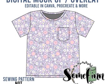 T-Shirt Mock-Up / Tee Shirt Mock Up with pocket / Digital Mock up for clothing / PNG