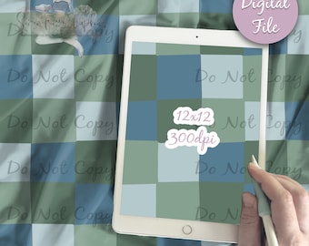 Muted Checkered Digital Paper - Seamless Pattern, plaid Checkers Fabric, Printable Scrapbook paper download, skateboard coordinate punk