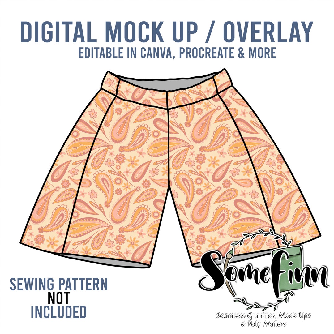 Color Block Shorts Mock-up / Short Mock up / Digital Mock up for ...