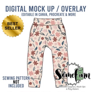 Joggers Mock-Up / Sweatpants Mock Up / Digital Mock up for clothing, pants, kids, baby, adult / Photoshop and PNG / Instructions Included