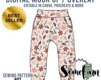 Joggers Mock-Up / Sweatpants Mock Up / Digital Mock up for clothing, pants, kids, baby, adult / Photoshop and PNG / Instructions Included