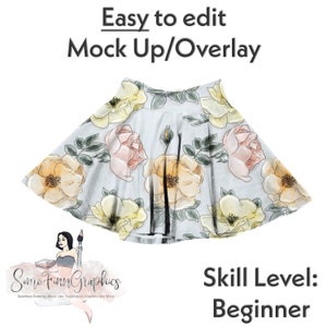 Realistic Twirl Skirt Mock-Up / Girl Mock Up / Editable mobile / Digital Mock up / PNG / Instructions Included
