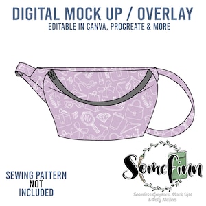 Fanny Pack Bag Mock-Up / Diaper Mock Up / Digital Mock up for waist cross body bag / tote diaper bag / PNG