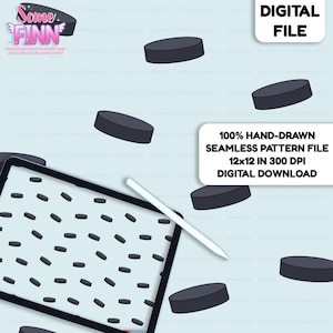 Hockey Puck Muster, Sport Koordinaten Digitale Datei, Hockey Stoff-Design PNG