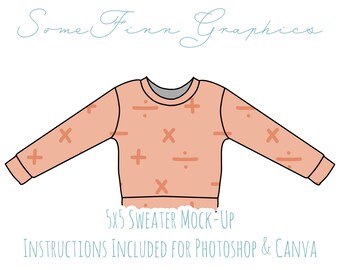 Sweatshirt Mock-Up / Jumper Sweater Mock Up / Digital Mock up clothing shirt kids baby / Photoshop PNG / Instructions Included