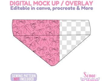 Dog Bandana Mockup PNG, Pet Bandana Digital Mock Up, Blank Puppy Bandana Mockup, Sublimation Display