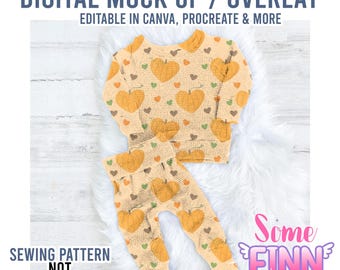 Realistische jongensoutfit mock-up / mock-up / bewerkbaar vanaf mobiel / Waffle Digital / png-canva