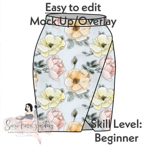 Pencil Skirt Mock-Up / Skirt Mock Up / Digital Mock up for clothing skirts flair / PNG