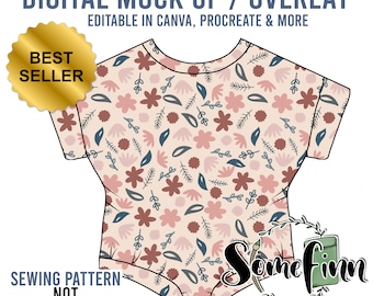 Tee Romper Mock-Up / Strampler Mock-Up / Digital Mock-Up für Kleidung Bummies Baby Kleinkind Kinder / Photoshop und PNG / Anleitung inklusive