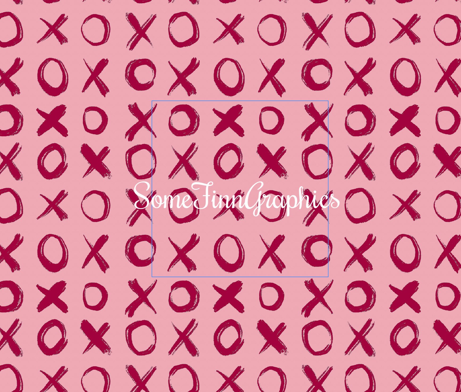 XOXO Digital Paper Seamless Pink Pattern Sketchy Hugs | Etsy