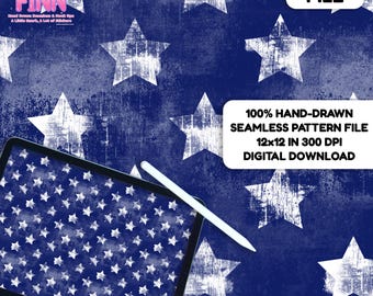 Papel digital con estrellas desgastadas, patrón sin costuras del 4 de julio, descarga de tela con bandera, patriótico, papel para álbum de recortes imprimible por sublimación digital