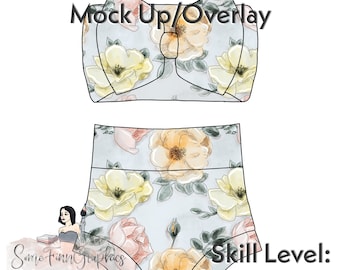 High Waisted Bummies and Bow Top Mock-Up / Bummie Mock Up / Digital Mock up for clothing baby toddler kids / PNG / Instructions Included