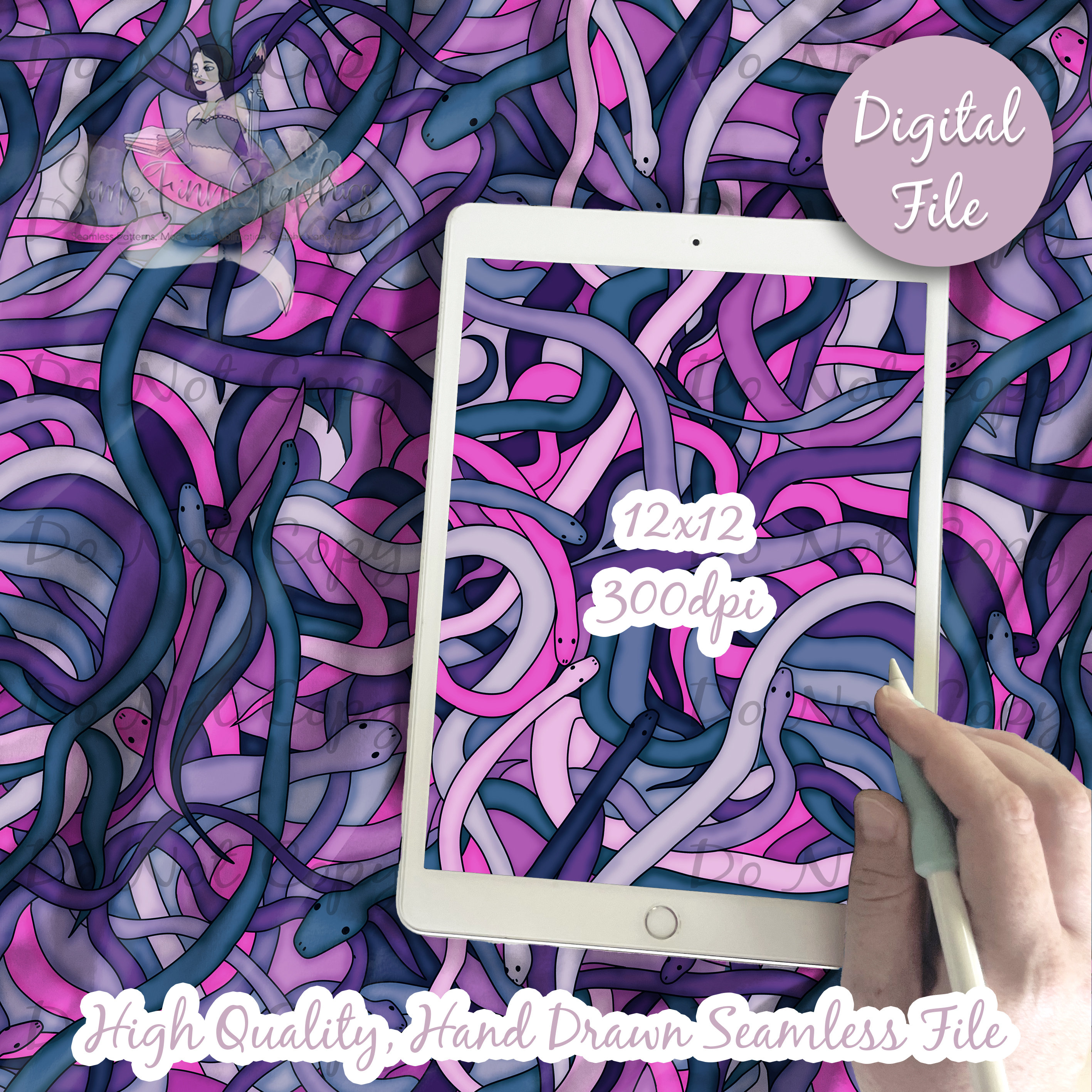 Snakes Digital Paper - Seamless Reptile Snake Pattern, Creepy Crawly ...