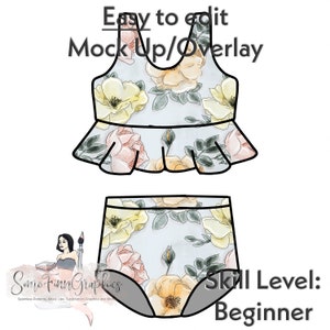 Swimsuit Mock-Up / Swim Suit Mock Up / Digital Mockup for clothing bathing suit / Photoshop and PNG / Instructions Included