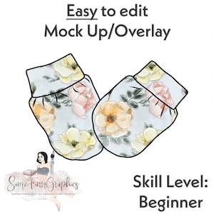 Baby Mitts Mock-Up / Gloves Mock Up / Digital Mock up for Hand Socks / PNG / Instructions Included