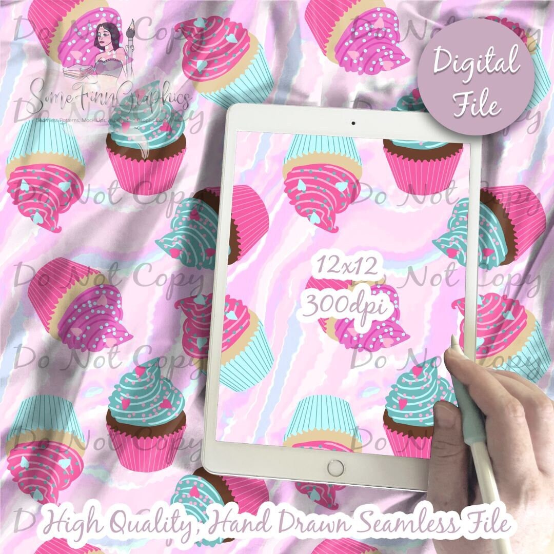 Cupcakes Digital Paper - Seamless Sparkle Sprinkle Birthday Girl ...