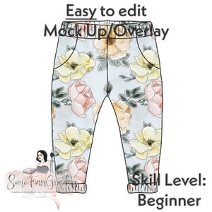 Joggers Mock-Up / Sweatpants Mock Up / Digital Mock up for clothing, pants, kids, baby, adult / PNG / Instructions Included