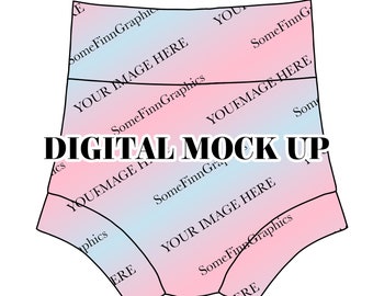 Hoog getailleerde Bummies Mock-Up / Bummie Mock Up / Digitale Mock up voor kleding baby peuter kinderen / Photoshop en PNG / Instructies inbegrepen