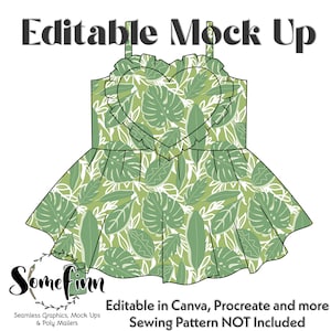 Heart Smock Dress Mock-Up: Sleeveless Clothing Mock Up (PNG)