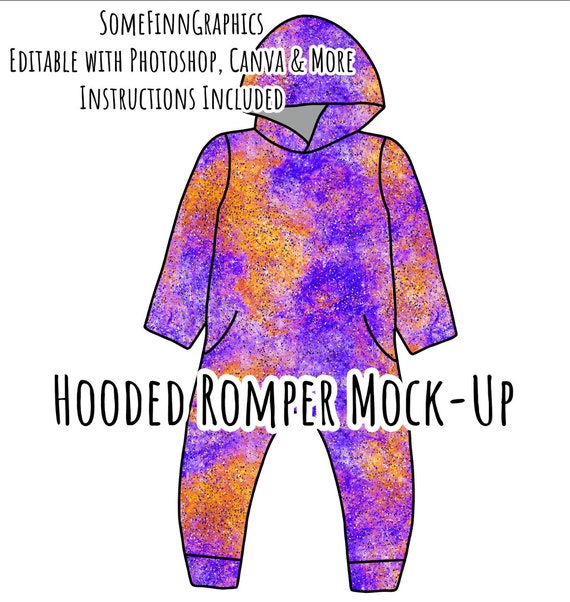 Long Sleeve Hooded Romper Mock-up 