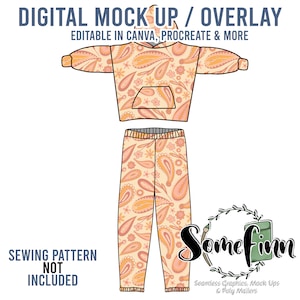 Sweat Pants and Crew Neck Sweatshirt Mock-Up / Joggers Sweater Mock Up / Digital Mock up for clothing shirt kids baby / PNG