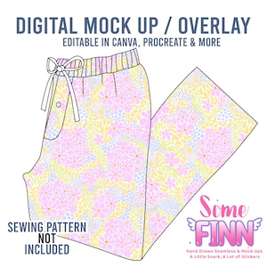 Pajama Pants Mock-Up / Legging Mock Up / Digital Mock up for clothing, pants, kids, baby, adult / PNG