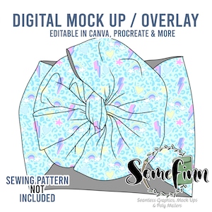 Messy Bow Headband Mock-Up / Bows Mock Up / Digital Mock up for bow headband / baby toddler kids bow / PNG