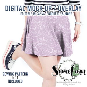 Realistic Mini Skirt Mock-Up / Girl Mock Up / Editable mobile / Digital Mock up / PNG / Women&#39;s mock up