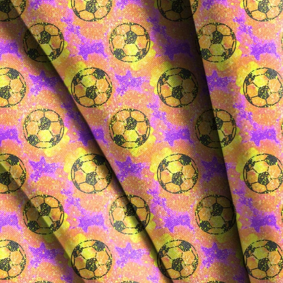 Soccer Neon Splatter Digital Paper, Seamless Pattern, Soccer Fabric ...