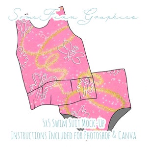 Swimsuit Mock-Up / Swim Suit Mock Up / Digital Mockup for clothing bathing suit / Photoshop and PNG / Instructions Included