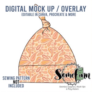 Geknotete Mütze Mock-Up / Tie Beanie Mock Up / Digital Mock Up / Baby Kleinkind Kinder Mütze / PNG