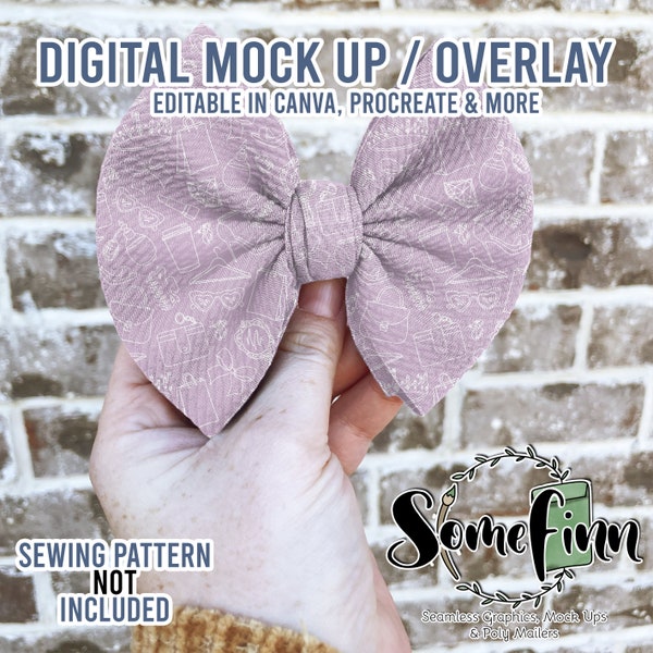 Bow Realistic Mock-Up / Baby Mock Up / Easy Editable from mobile / Bullet Hair Clip Digital Mock up / png file