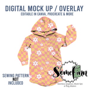 Sweatshirt Realistic Dress Mock-Up / Easy Sweater Mock Up / Editable from mobile / Digital Mock up / Png Canva