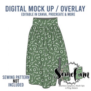 Circle Skirt With Slit Mock-Up / Skirt Mock Up / Digital Mock up for clothing skirts flair / PNG