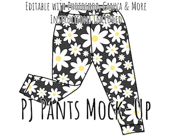 Pajama Pants Mock-Up / Legging Mock Up / Digital Mock up for clothing, pants, kids, baby, adult / Photoshop and PNG / Instructions Included