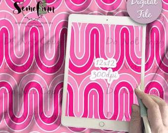 Textura de ondas retrô, design de padrão sem emendas / textura de ondas para tecido ou papel de scrapbooking