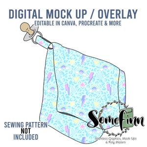 Baby Pacifier Blanket Mock-Up / Fabric Mock Up / Digital Mock up for Infant Fabrics Sack / PNG