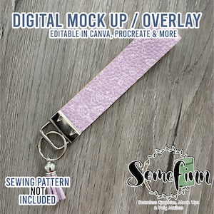 Realistic Key Ring Mock-Up | Keychain Digital Mockup for Etsy Sellers | Canva-Ready Easy-to-Use Template | PNG overlay mock up