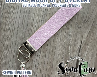 Realistic Key Ring Mock-Up | Keychain Digital Mockup for Etsy Sellers | Canva-Ready Easy-to-Use Template | PNG overlay mock up