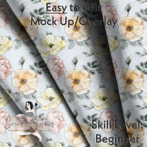 Fabric Realistic Mock-Up / Textile Mock Up / Editable from mobile / Digital Mock up / Psd files / Instructions Included