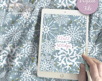 Papier numérique de rayures de flocon de neige d'hiver de paillettes et d'or - modèle de Noël de neige sans couture, tissu enneigé, téléchargement de papier de scrapbooking imprimable