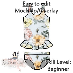 Swimsuit Mock-Up / Swim Suit Mock Up / Digital Mockup for clothing bathing suit / Photoshop and PNG / Instructions Included