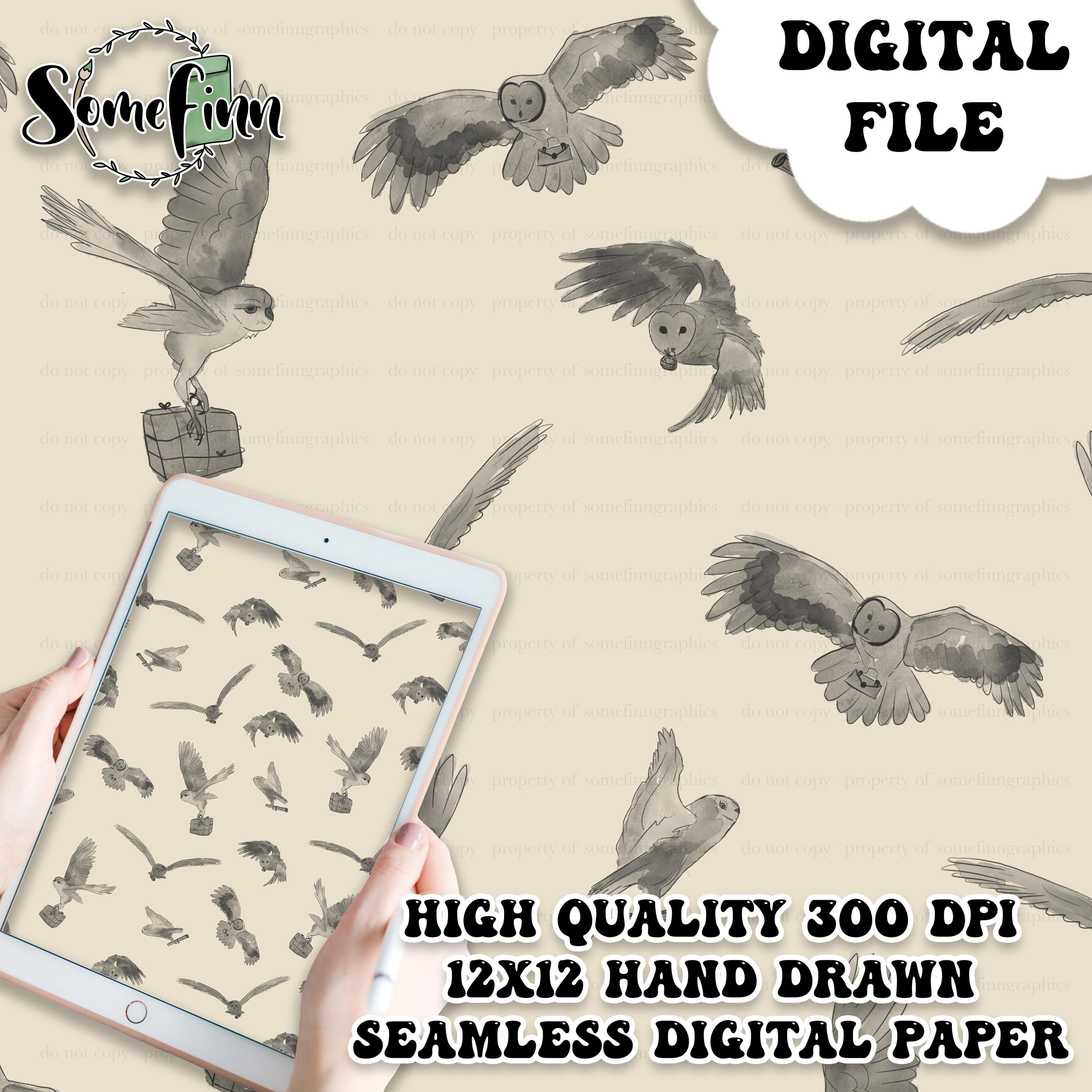 Neutral Owl Seamless Pattern, Woodland Nursery Fabric, Baby Animal Digital Paper, Gender Neutral Des