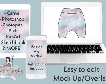 Harlem Shorts Mock-Up / Short Mock Up / Digital Mock up clothing, kids, baby, adult / Photoshop and PNG / Instructions Included