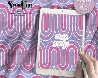Textura de ondas retrô, design de padrão sem emendas / textura de ondas para tecido ou papel de scrapbooking