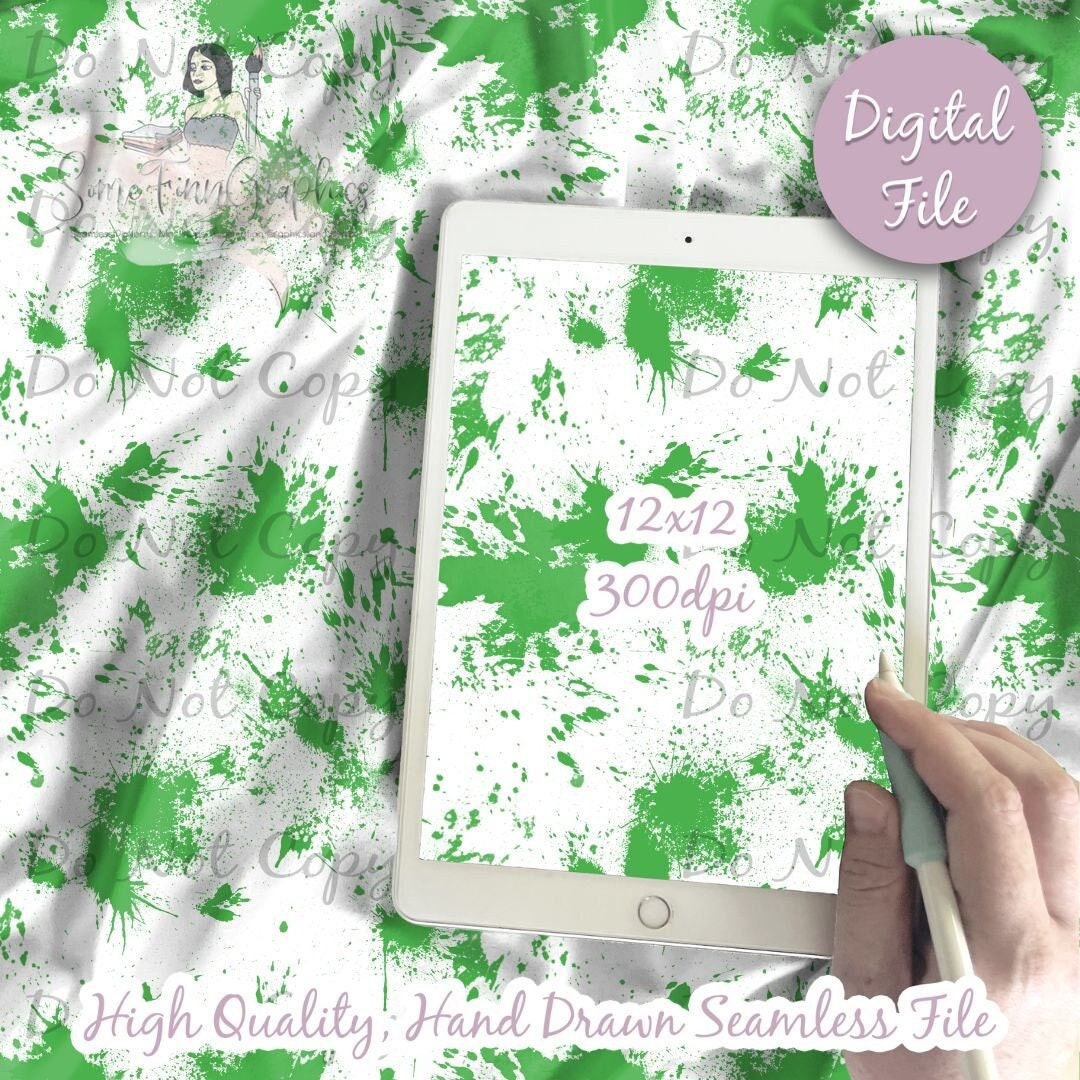 Green Splatter Pattern Green Splatter Seamless Design Pattern / White Paint Spatter Pattern ...