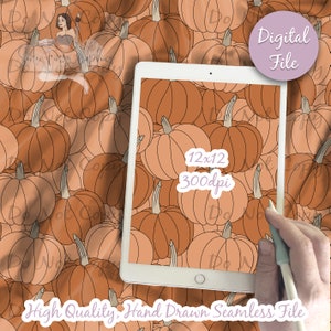 Kürbis, digitales Papier, nahtlose Herbst Muster, Kürbisse Stoff Download, Herbst Halloween, digital bedruckbares Scrapbook Papier