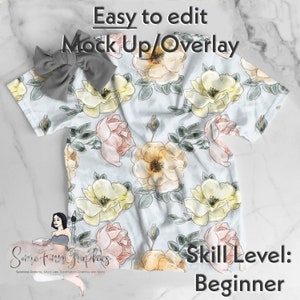 Realistic Shirt and Bow Mock-Up / Mock Up / Editable from mobile / Sub Mock Digital / Png PSD Canva / Instructions Included