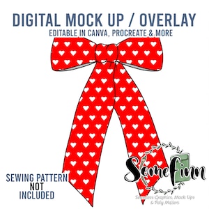 Bow with long tails Mock-Up / Bows Mock Up / Digital Mock up for hair bow / baby toddler kids bow / PNG