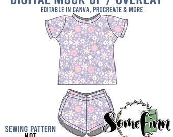 Shorts Tee Mock-Up / Shorts Mock Up / Digital Mock up for clothing shirt kids baby / PNG
